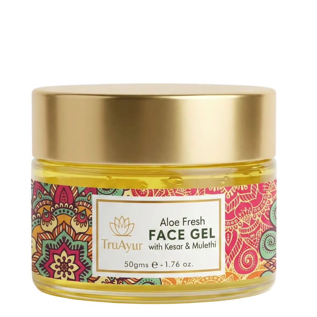 Aloe Fresh Gezichtsgel met Kashmiri Kesar en Mulethi voor een stralende helderheid en diepe hydratatie