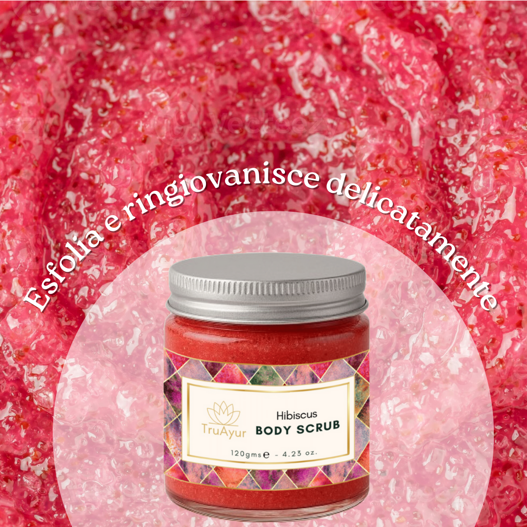 Lichaamsscrub met roos en hibiscus