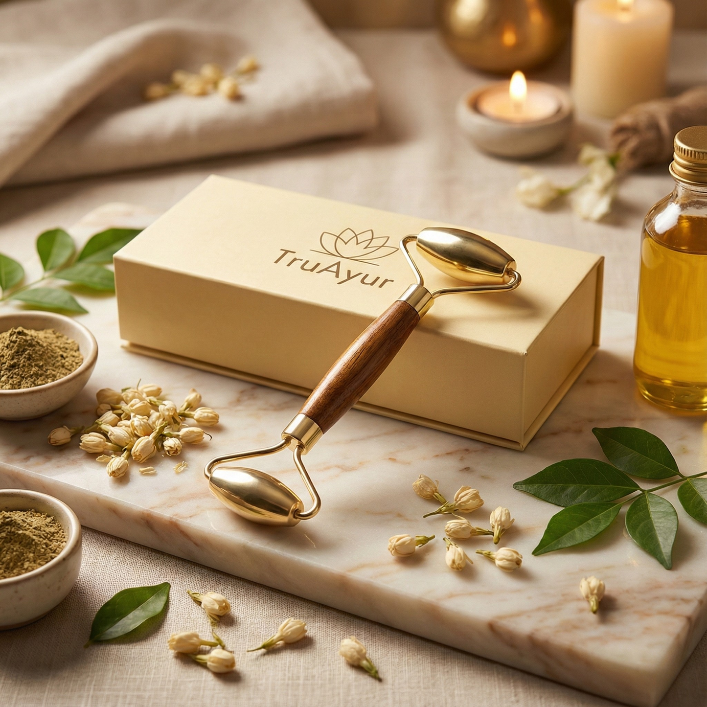 Kansa Face Roller: Oude Ayurvedische Marma-massagegereedschap voor een jeugdige, evenwichtige huid