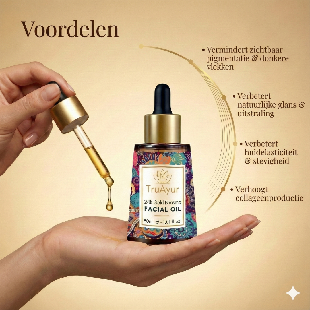 24K Gouden Ayurvedische Glow-Versterkende Anti-Pigmentatie Gezichtsolie