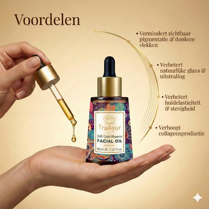 24K Gouden Ayurvedische Glow-Versterkende Anti-Pigmentatie Gezichtsolie