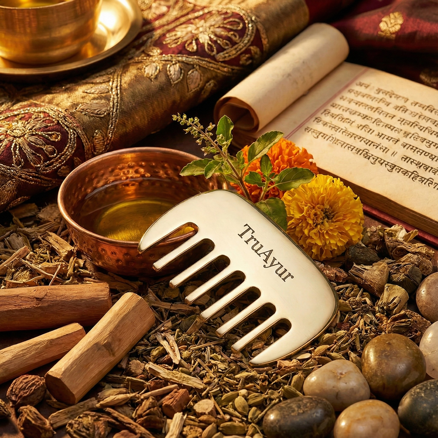Kansa Haarkam – Ayurvedische Ontgifting voor de Hoofdhuid en Gezond haar