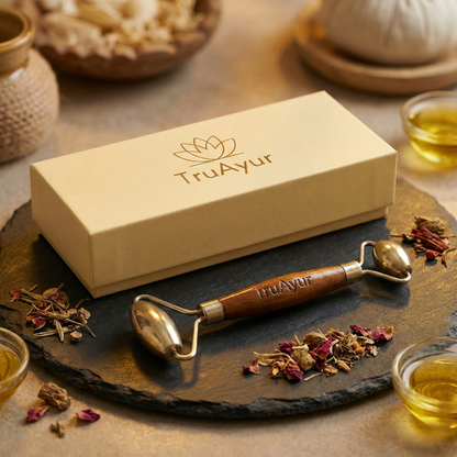 Kansa Face Roller: Oude Ayurvedische Marma-massagegereedschap voor een jeugdige, evenwichtige huid