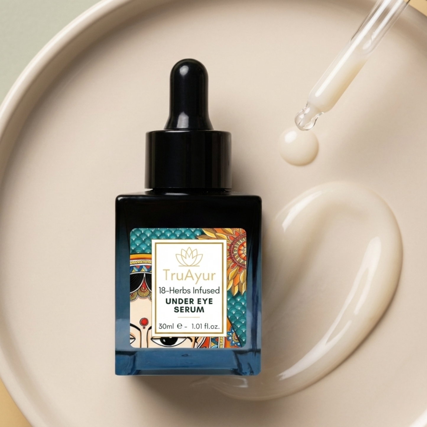 18-Kruiden Verrijkt Onder-Oog Revival Serum met Zoethoutwortel & Peptiden voor Helderdere, Stevigere Onderogen