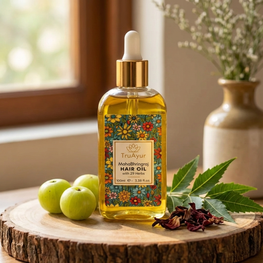 29 Kruiden Ayurvedische Haudemassageolie om stress te verlichten, haar te revitaliseren en ontspanning te bevorderen