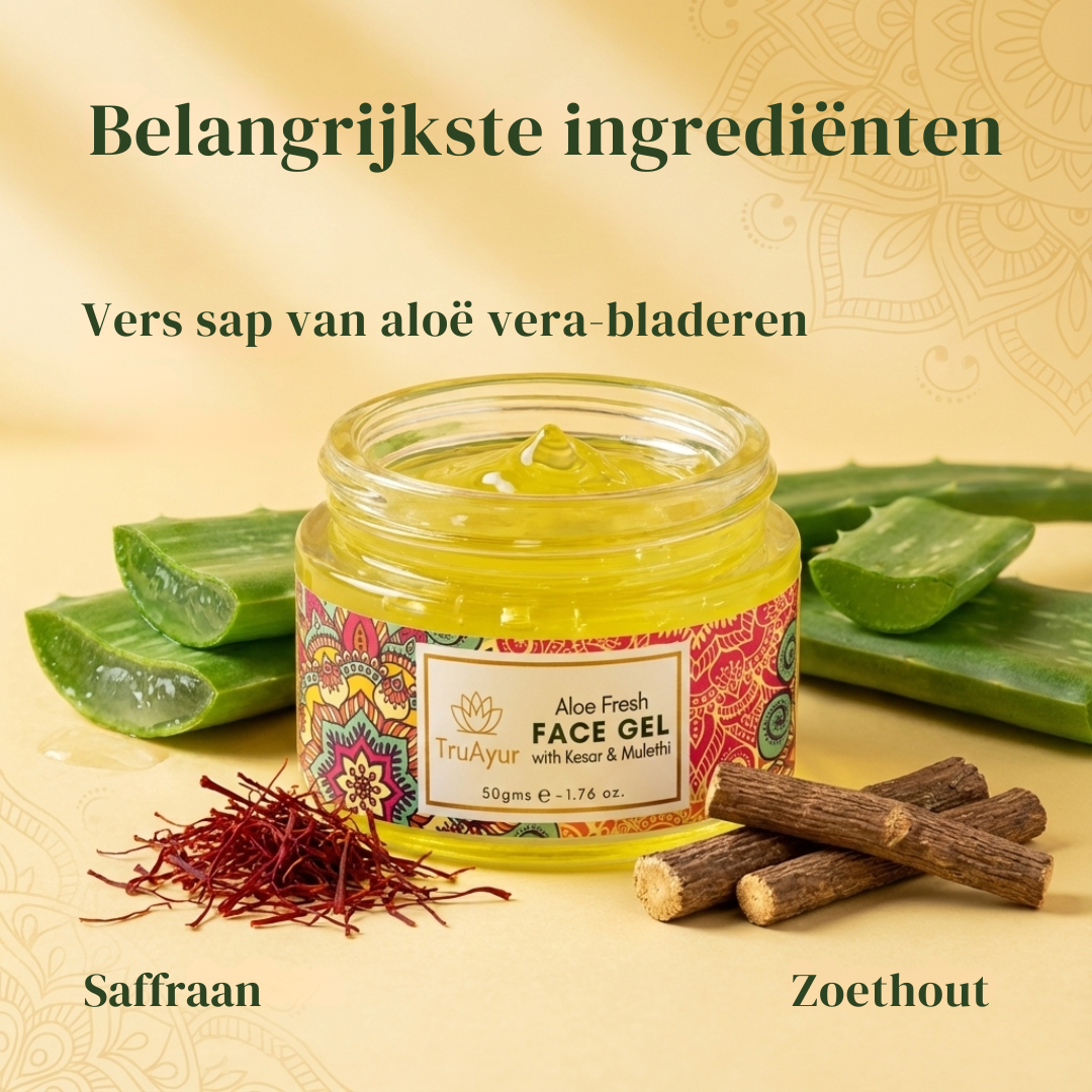 Aloe Fresh Gezichtsgel met Kashmiri Kesar en Mulethi voor een stralende helderheid en diepe hydratatie