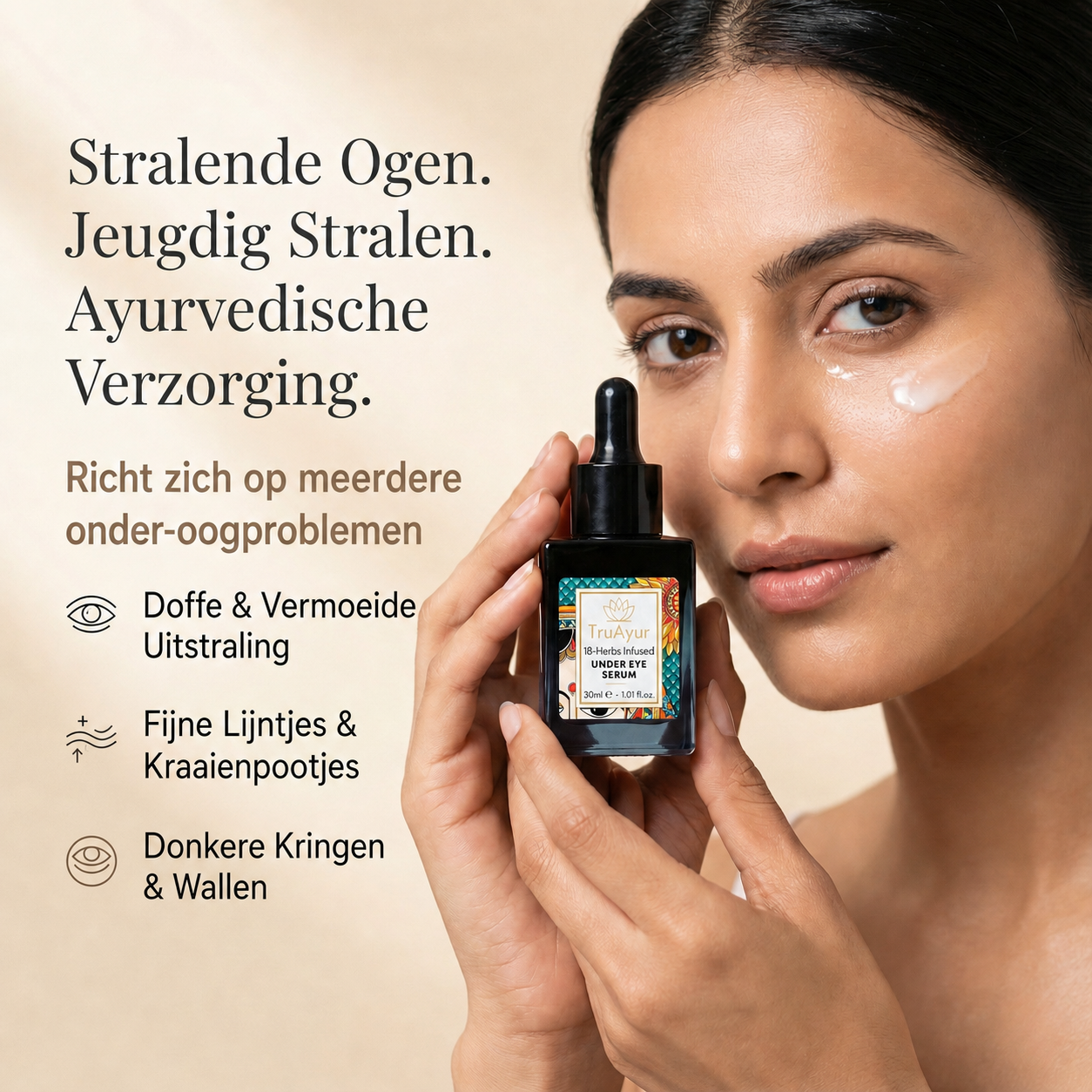 18-Kruiden Verrijkt Onder-Oog Revival Serum met Zoethoutwortel & Peptiden voor Helderdere, Stevigere Onderogen