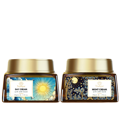 24K gouden gecombineerde dag- en nachtcrème