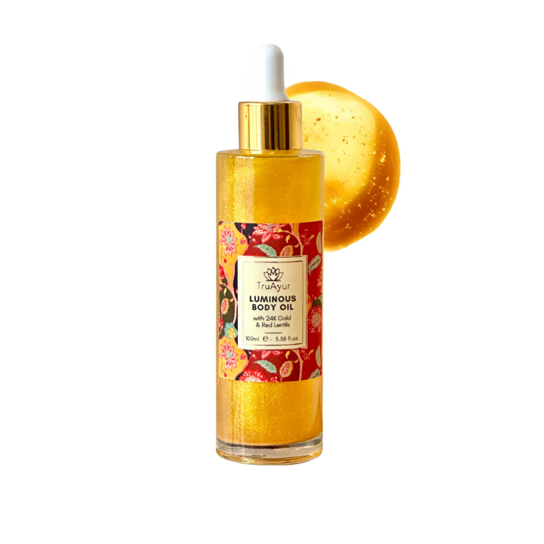 24K gouden helderheid combo (combinatie gezichtsolie en 24K gouden lichaamsolie)