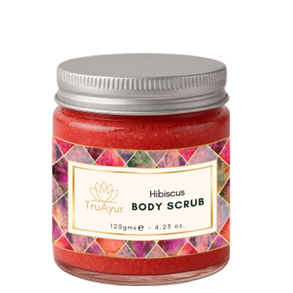 Lichaamsscrub met roos en hibiscus