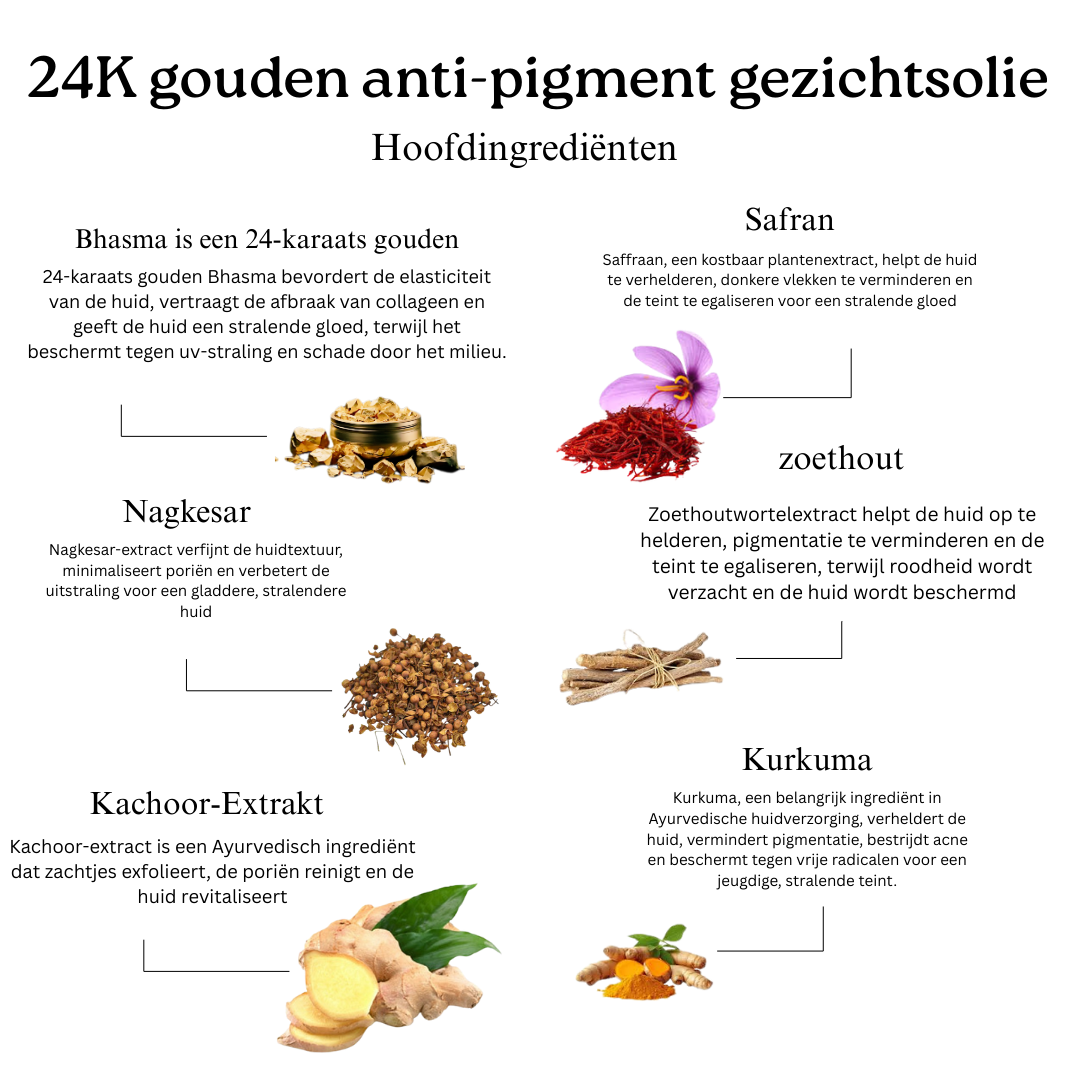 24K gouden helderheid combo (combinatie gezichtsolie en 24K gouden lichaamsolie)