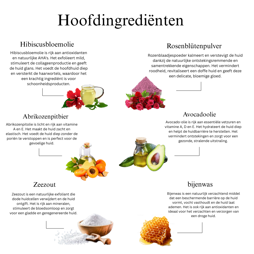 Lichaamsscrub met roos en hibiscus