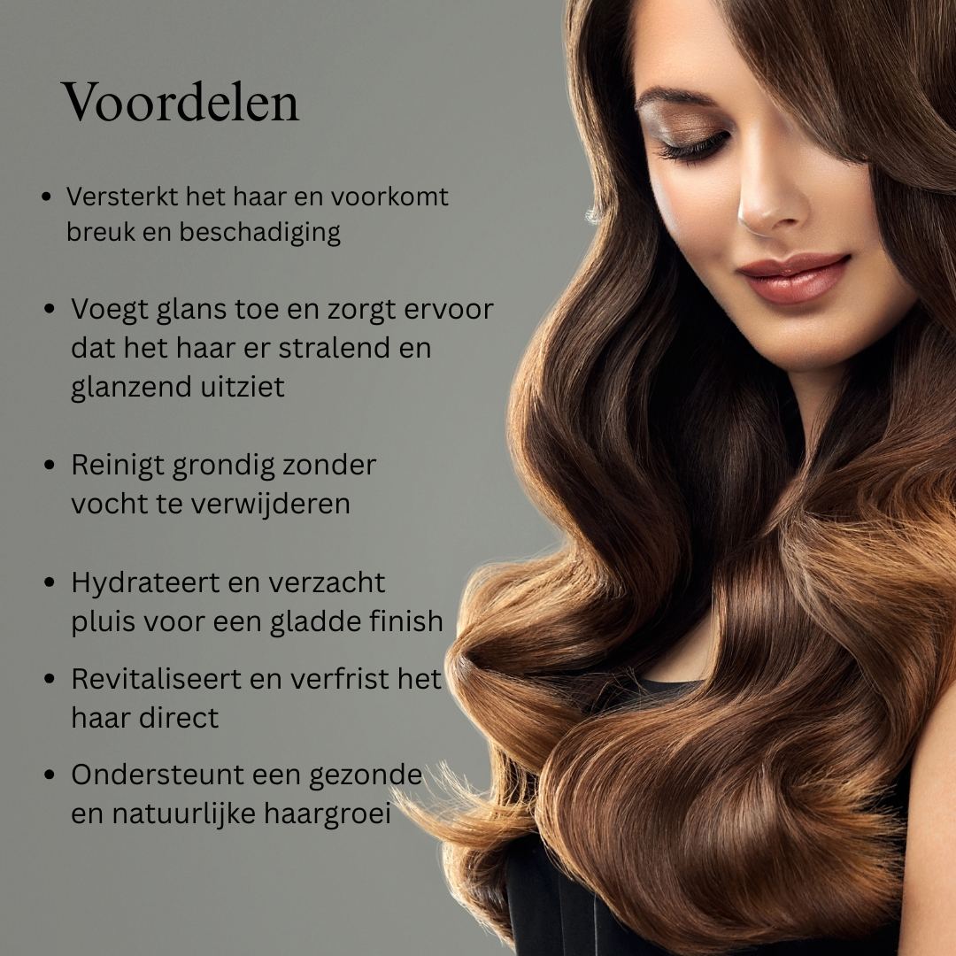 Combinatie van haarhydratatie (haarshampoo en haarserum)