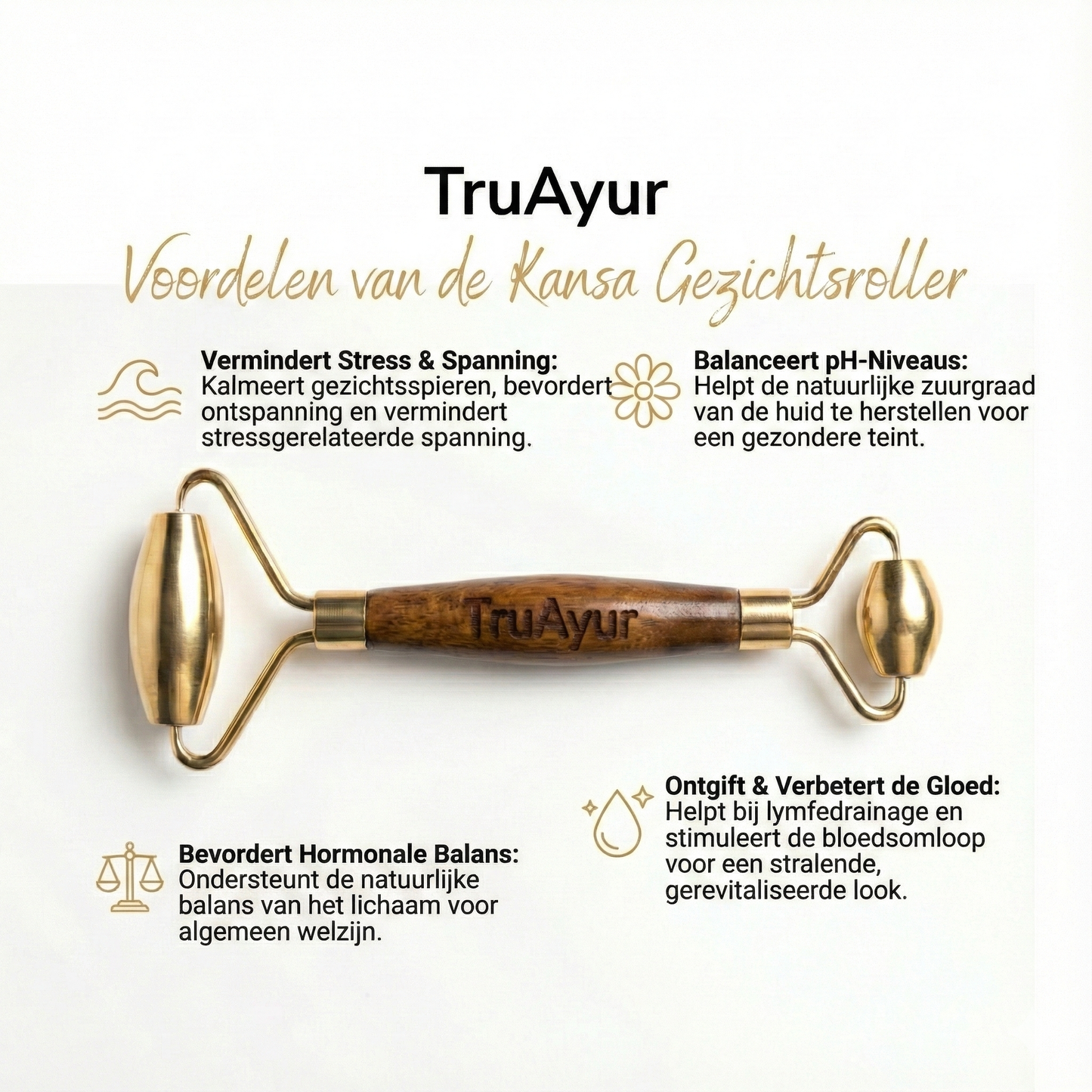 Kansa Face Roller: Oude Ayurvedische Marma-massagegereedschap voor een jeugdige, evenwichtige huid