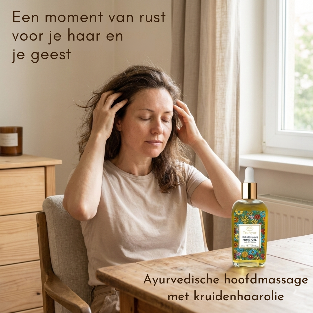 29 Kruiden Ayurvedische Haudemassageolie om stress te verlichten, haar te revitaliseren en ontspanning te bevorderen