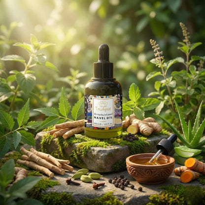 10 kruiden Navelolie voor Hormonale Balans, Betere Slaap en De Balans van Een Slappe, Droge en Gerimpelde Huid (pakket van 2)