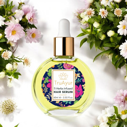Ayurvedische haarserumolie met 11 kruiden voor sterker haar, getemde kroes en stralende glans