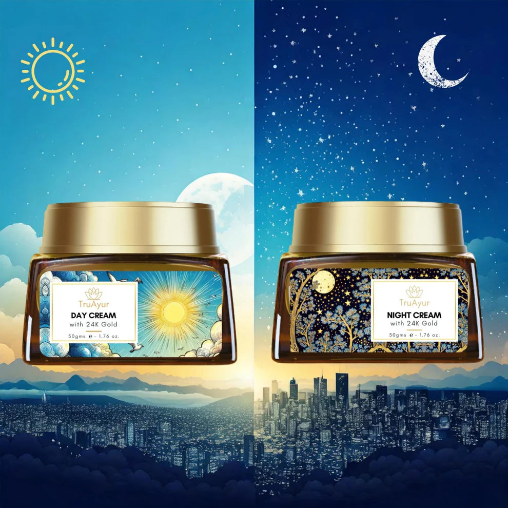 24K gouden gecombineerde dag- en nachtcrème