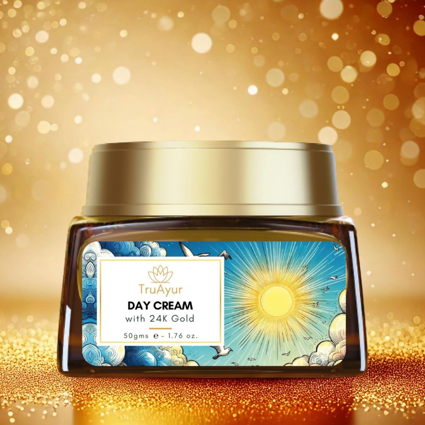 24K Goud Verhelderende Ayurvedische Dagcrème met Gotu Kola, Saffraan en Mulethi